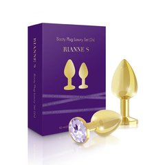 Набор металлических анальных пробок с кристаллом RIANNE S - Booty Plug Luxury Set, диаметр 3 и 3,5см 108617 фото