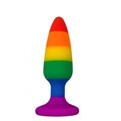 Силіконова анальна пробка Wooomy Hiperloo Silicone Rainbow Plug M, діаметр 2,9 см, довжина 11 см 105419 фото