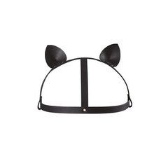 Маска кішечки Bijoux Indiscrets MAZE - Cat Ears Headpiece Black, екошкіра 108841 фото