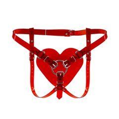 Трусики Серце для страпону Feral Feelings - Hearts Strap-on Belt Red Trasparent 107335 фото