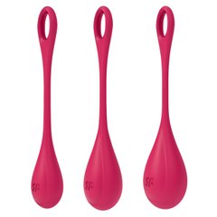 Набір йоні намистин Satisfyer Yoni Power 1 Red, діаметр 2-2,5-3см, вага 22-46-74гр 103446 фото