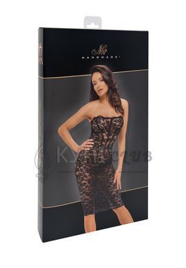 Сукня Noir Handmade F301 Catalyst, 3XL, black, міді, мереживо, відкриті плечі, шнурівка на спині 108246 фото