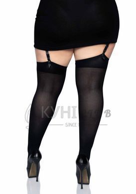 Щільні непрозорі панчохи Leg Avenue Nylon Thigh Highs Black, plus size 105891 фото