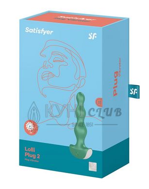 Анальний стимулятор-намистини з двома моторами Satisfyer Lolli-Plug 2 Green 102765 фото