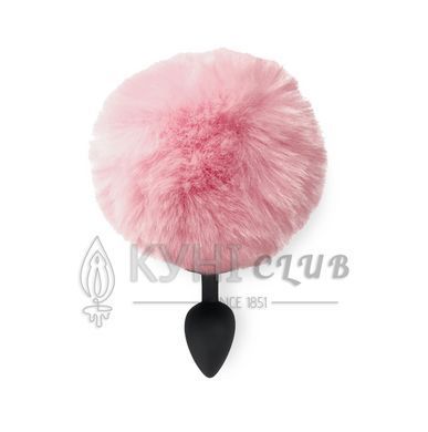 Силиконовая анальная пробка М Art of Sex - Silicone Butt plug Rabbit Tail, Розовый 104671 фото