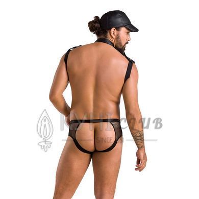 Комплект еротичної чоловічої білизни Passion 038 JOHN SET L/XL Black, боді, кепка 105562 фото