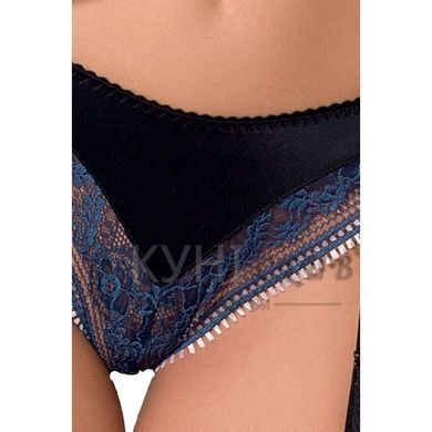 Комплект белья GISELE SET black S/M - Passion Exclusive: лиф, трусики с пажами 100772 фото