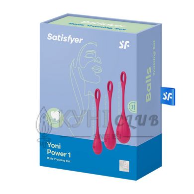 Набір йоні намистин Satisfyer Yoni Power 1 Red, діаметр 2-2,5-3см, вага 22-46-74гр 103446 фото