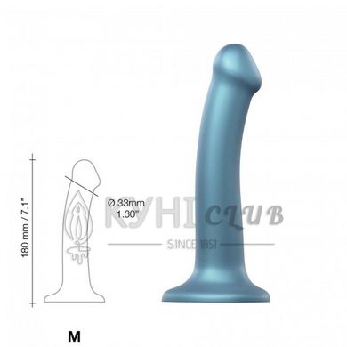 Насадка для страпону Strap-On-Me Mono Density Dildo M Blue, діам. 3,3 см, одношаровий силікон, гнучк 100119 фото