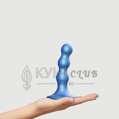 Насадка для страпона Strap-On-Me Dildo Plug Balls Blue Metallic S 107013 фото