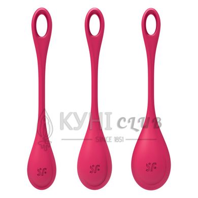 Набір йоні намистин Satisfyer Yoni Power 1 Red, діаметр 2-2,5-3см, вага 22-46-74гр 103446 фото