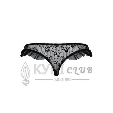 Трусики з оборками Passion Exclusive DONIA THONG L/XL, black 109108 фото