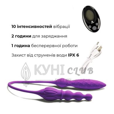 Вибратор двусторонний Adrien Lastic AD-2X с пультом LRS 101359 фото