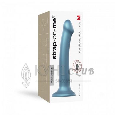 Насадка для страпону Strap-On-Me Mono Density Dildo M Blue, діам. 3,3 см, одношаровий силікон, гнучк 100119 фото