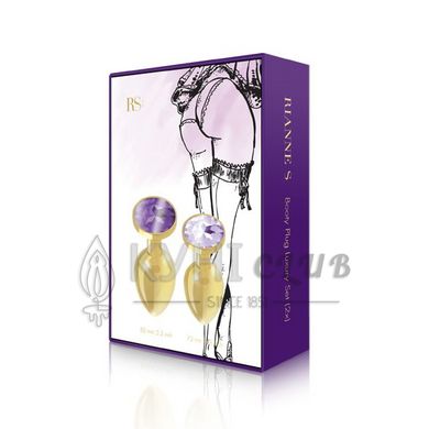 Набір металевих анальних пробок із кристалом RIANNE S - Booty Plug Luxury Set, діаметр 3 та 3,5см 108617 фото