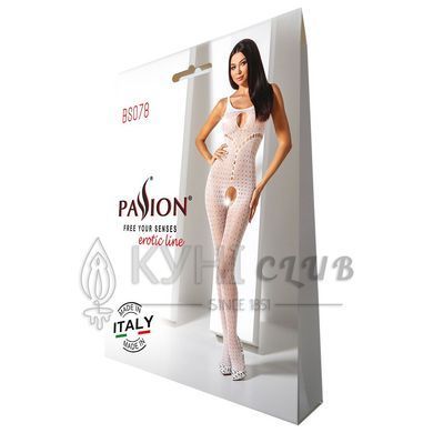 Бодістокінг з доступом до інтимних місць Passion BS078 white 102583 фото