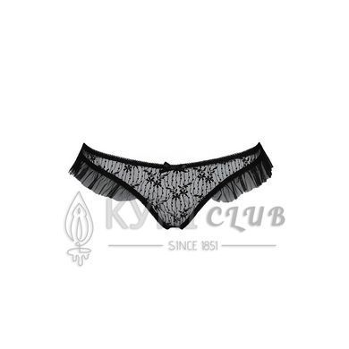 Трусики з оборками Passion Exclusive DONIA THONG L/XL, black 109108 фото