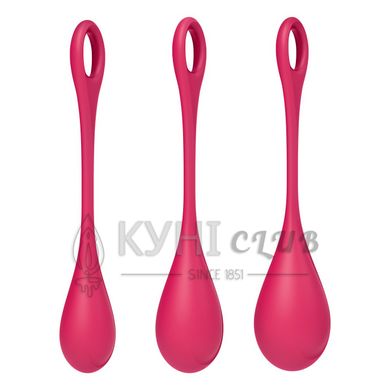 Набір йоні намистин Satisfyer Yoni Power 1 Red, діаметр 2-2,5-3см, вага 22-46-74гр 103446 фото