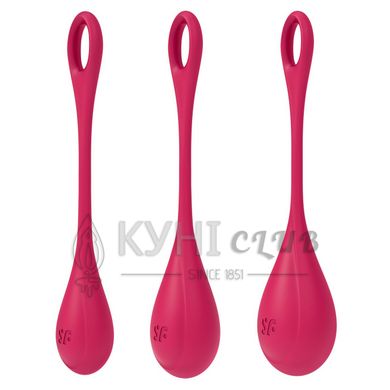 Набір йоні намистин Satisfyer Yoni Power 1 Red, діаметр 2-2,5-3см, вага 22-46-74гр 103446 фото