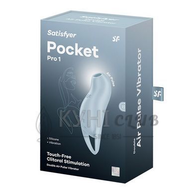 Вакуумний кліторальний стимулятор з вібрацією Satisfyer Pocket Pro 1 Blue 109760 фото