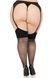 Чулки со стразами Leg Avenue Wide Top Rhinestone Sheer Stockings, 1X/2X, черные, выше колена 110097 фото 3