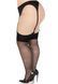 Чулки со стразами Leg Avenue Wide Top Rhinestone Sheer Stockings, 1X/2X, черные, выше колена 110097 фото 2