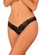 Кружевные стринги Obsessive Donna Dream crotchless thong XL/2XL Black, открытый доступ 106646 фото 1