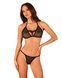 Полупрозрачный комплект Obsessive Celia Noir 2-pcs set XS/S, бюстгальтер, стринги 105840 фото 1