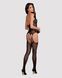 Бодистокинг Obsessive Bodystocking G316 S/M/L, цветочный декор, скрещенные подвязки 105224 фото 3