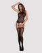 Бодистокинг Obsessive Bodystocking G316 S/M/L, цветочный декор, скрещенные подвязки 105224 фото 7