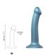 Насадка для страпону Strap-On-Me Mono Density Dildo M Blue, діам. 3,3 см, одношаровий силікон, гнучк 100119 фото 4