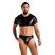 Комплект чоловічої білизни під латекс Passion 057 SET PETER XXL/XXXL Black, кроп-топ, стринги 105612 фото 3