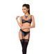 Комплект белья GISELE SET black S/M - Passion Exclusive: лиф, трусики с пажами 100772 фото 1