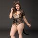Еротичний костюм кішечки JSY &laquo;Імператриця Кітті&raquo; Plus Size, Black, боді, шнурівка, хвіст, вушка 106406 фото 3