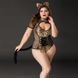 Еротичний костюм кішечки JSY &laquo;Імператриця Кітті&raquo; Plus Size, Black, боді, шнурівка, хвіст, вушка 106406 фото 2