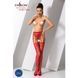 Сітчасті панчохи-стокінги Passion S016 One Size, Red, імітація ажурного пояса з гартерами 100801 фото 2
