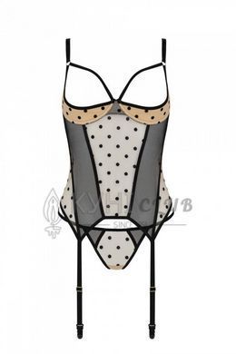 Корсет Passion MARINA CORSET, L/XL, beige, з відкритими чашками 107733 фото