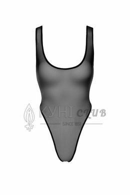 Боди Noir Handmade F322 Paparazzi, XL, прозрачное, низ стринги, высокие вырезы 108364 фото