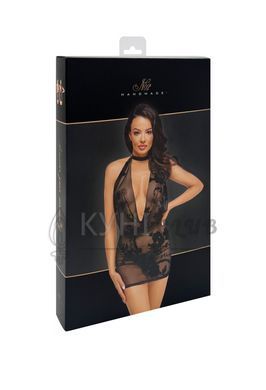 Сукня Noir Handmade F313 Mythos, M, black, прозора, міні, відкрита спина, декор зі стразів 108314 фото
