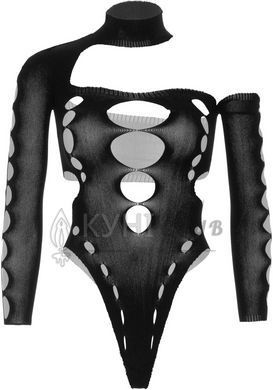 Бесшовное боди на одно плечо Leg Avenue Seamless thong back bodysuit, One Size, черное 107117 фото