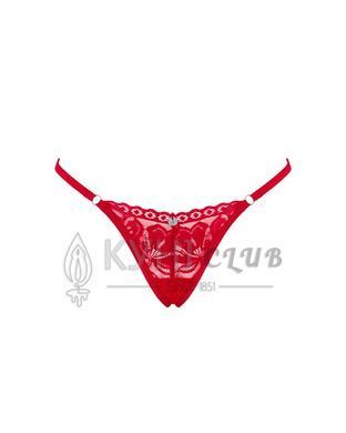 Кружевные стринги Obsessive Lacelove thong M/L Red, низкая посадка 106664 фото