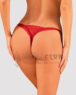 Кружевные стринги Obsessive Lacelove thong M/L Red, низкая посадка 106664 фото