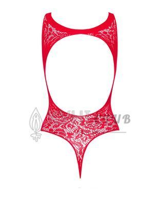 Ажурний бодістокінг із ефектом шнурівки Obsessive B120 teddy red S/M/L, червоний 105192 фото