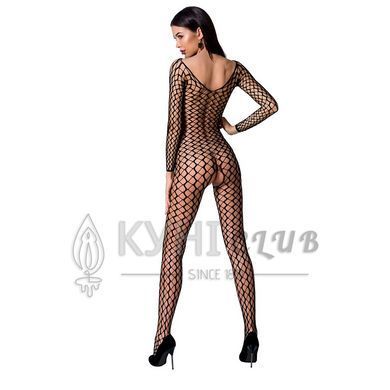 Бодістокінг Passion BS068 black, комбінезон, велика сітка, довгий рукав 109083 фото