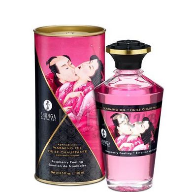 Розігрівальна олія Shunga Aphrodisiac Warming Oil – Raspberry Feeling (100 мл) без цукру, смачна 109302 фото