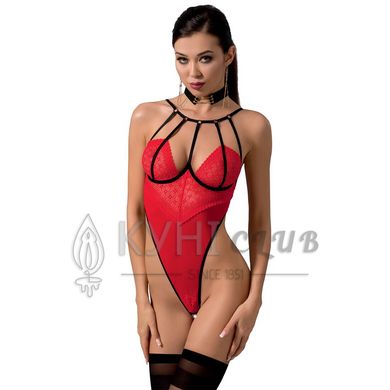 Боди с высоким вырезом бедра AKITA BODY red L/XL - Passion Exclusive 101170 фото