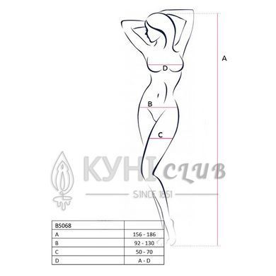 Бодістокінг Passion BS068 black, комбінезон, велика сітка, довгий рукав 109083 фото