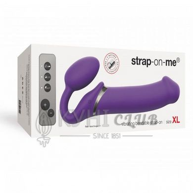 Безремінний страпон з вібрацією Strap-On-Me Vibrating Violet XL, діам. 4,5 см, пульт ДК, регульовани 100154 фото