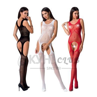 Бодістокінг Passion BS061 red, комбінезон, імітація панчіх 100752 фото