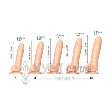 Реалістичний фалоімітатор Strap-On-Me Sliding Skin Realistic Dildo Vanille XL, ефект рухливої шкіри 104244 фото